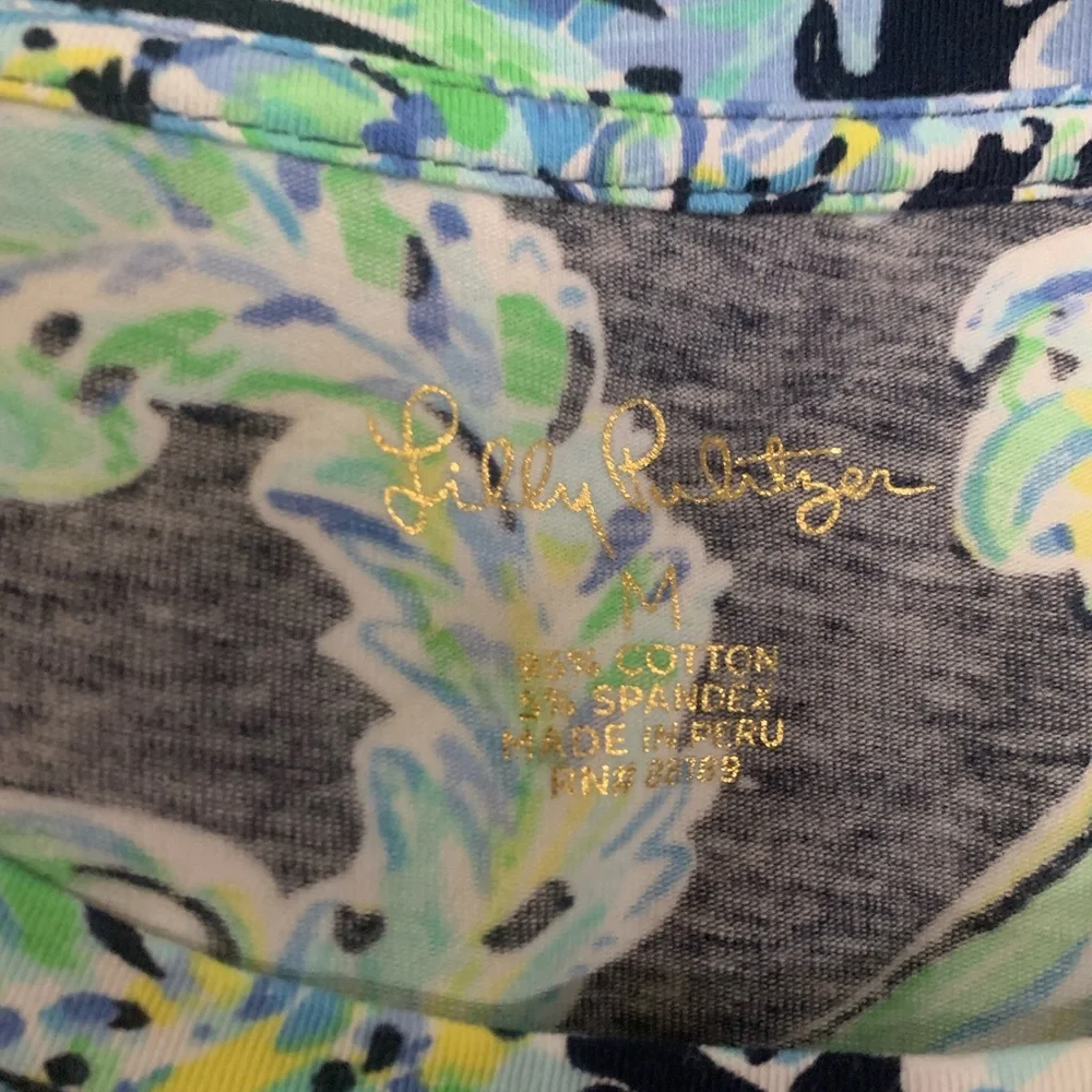 Lilly Pulitzer Print Crew Tee with lettuce edge hem - Picture 3 of 6